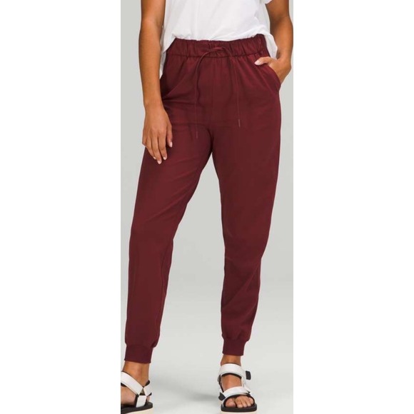lululemon athletica Pants - Lululemon Womens Stretch High-Rise Jogger Full Length Athleisure Red Merlot 12